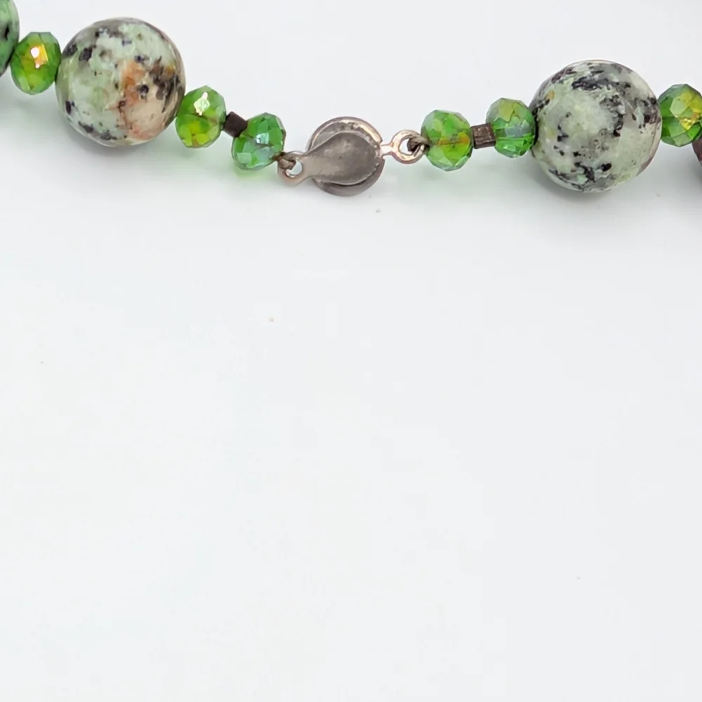 Ruby Zoisite Faceted Bead Necklace 20" - Picture 9 of 10